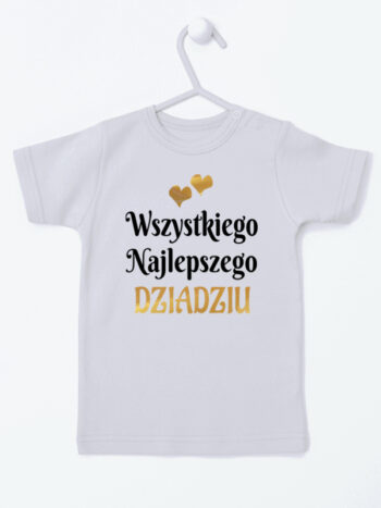 wszystkiego najlepszego dziadziu z sercami koszulka z krótkim rękawem kolor szary 255