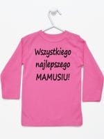 wszystkiego najlepszego mamusiu koszulka z długim rękawem kolor ciemny różowy 044
