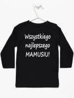wszystkiego najlepszego mamusiu koszulka z długim rękawem kolor czarny 044