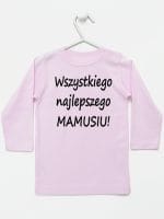 wszystkiego najlepszego mamusiu koszulka z długim rękawem kolor różowy 044
