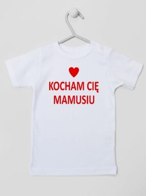 wszystkiego najlepszego mamusiu koszulka z krótkim rękawem kolor biały 001