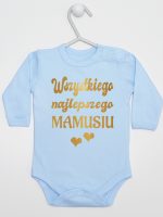 wszystkiego najlepszego mamusiu nadruk złoty z sercami body z długim rękawem kolor błękitny 230 wszystkiego najlepszego mamusiu nadruk złoty z sercami body z długim rękawem kolor błękitny 230