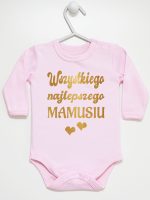 wszystkiego najlepszego mamusiu nadruk złoty z sercami body z długim rękawem kolor różowy 230 wszystkiego najlepszego mamusiu nadruk złoty z sercami body z długim rękawem kolor różowy 230
