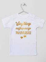 wszystkiego najlepszego mamusiu nadruk złoty z sercami koszulka z krótkim rękawem kolor biały 230 wszystkiego najlepszego mamusiu nadruk złoty z sercami koszulka z krótkim rękawem kolor biały 230