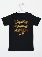 wszystkiego najlepszego mamusiu nadruk złoty z sercami koszulka z krótkim rękawem kolor czarny 230 wszystkiego najlepszego mamusiu nadruk złoty z sercami koszulka z krótkim rękawem kolor czarny 230