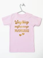 wszystkiego najlepszego mamusiu nadruk złoty z sercami koszulka z krótkim rękawem kolor różowy 230 wszystkiego najlepszego mamusiu nadruk złoty z sercami koszulka z krótkim rękawem kolor różowy 230