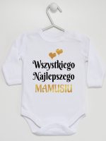 wszystkiego najlepszego mamusiu z sercami body z długim rękawem kolor biały 248