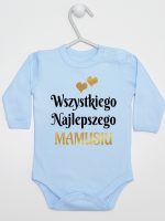 wszystkiego najlepszego mamusiu z sercami body z długim rękawem kolor błękitny 248