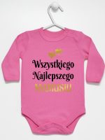 wszystkiego najlepszego mamusiu z sercami body z długim rękawem kolor ciemny różowy 248