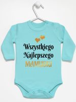 wszystkiego najlepszego mamusiu z sercami body z długim rękawem kolor miętowy 248