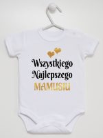 wszystkiego najlepszego mamusiu z sercami body z krótkim rękawem kolor biały 248