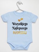 wszystkiego najlepszego mamusiu z sercami body z krótkim rękawem kolor błękitny 248