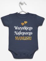 wszystkiego najlepszego mamusiu z sercami body z krótkim rękawem kolor granatowy 248