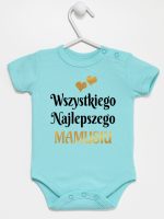wszystkiego najlepszego mamusiu z sercami body z krótkim rękawem kolor miętowy 248