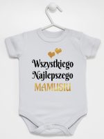 wszystkiego najlepszego mamusiu z sercami body z krótkim rękawem kolor szary 248