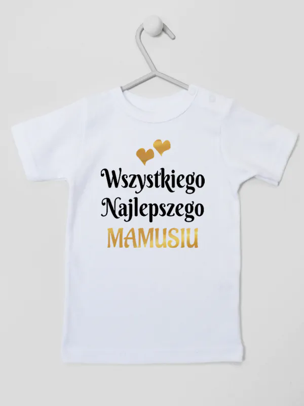 wszystkiego najlepszego mamusiu z sercami koszulka z krótkim rękawem kolor biały 248