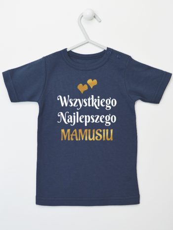 wszystkiego najlepszego mamusiu z sercami koszulka z krótkim rękawem kolor granatowy 248