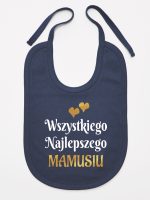 wszystkiego najlepszego mamusiu z sercami śliniak niemowlęcy kolor granatowy 248