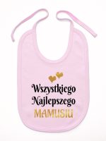 wszystkiego najlepszego mamusiu z sercami śliniak niemowlęcy kolor różowy 248