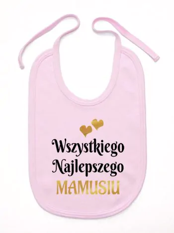 wszystkiego najlepszego mamusiu z sercami śliniak niemowlęcy kolor różowy 248