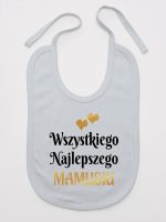 wszystkiego najlepszego mamusiu z sercami śliniak niemowlęcy kolor szary 248