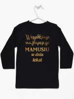 wszystkiego najlepszego mamusiu z własnym tekstem koszulka z długim rękawem kolor czarny 202