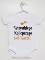 wszystkiego najlepszego siostrzyczko z sercami body z krótkim rękawem kolor biały 257