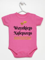 wszystkiego najlepszego siostrzyczko z sercami body z krótkim rękawem kolor ciemny rózowy 257