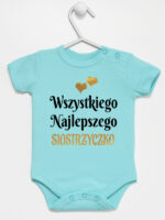 wszystkiego najlepszego siostrzyczko z sercami body z krótkim rękawem kolor miętowy 257
