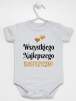 wszystkiego najlepszego siostrzyczko z sercami body z krótkim rękawem kolor szary 257