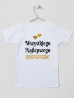 wszystkiego najlepszego siostrzyczko z sercami koszulka z krótkim rękawem kolor biały 257 wszystkiego najlepszego siostrzyczko z sercami koszulka z krótkim rękawem kolor biały 257