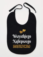 wszystkiego najlepszego siostrzyczko z sercami śliniak niemowlęcy kolor czarny 257 wszystkiego najlepszego siostrzyczko z sercami śliniak niemowlęcy kolor czarny 257