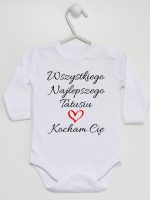 wszystkiego najlepszego tatusiu kocham cię body z długim rękawem kolor biały 244