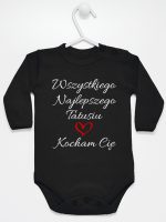 wszystkiego najlepszego tatusiu kocham cię body z długim rękawem kolor czarny 244
