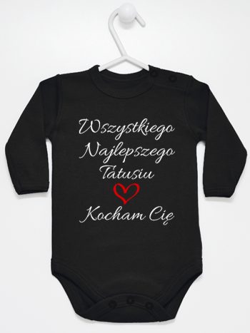 wszystkiego najlepszego tatusiu kocham cię body z długim rękawem kolor czarny 244