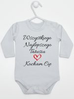 wszystkiego najlepszego tatusiu kocham cię body z długim rękawem kolor szary 244