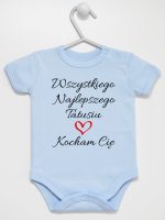 wszystkiego najlepszego tatusiu kocham cię body z krótkim rękawem kolor błękitny 244