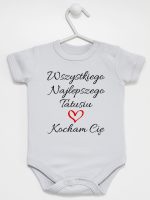 wszystkiego najlepszego tatusiu kocham cię body z krótkim rękawem kolor szary 244