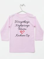 wszystkiego najlepszego tatusiu kocham cię koszulka z długim rękawem kolor różowy 244