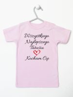 wszystkiego najlepszego tatusiu kocham cię koszulka z krótkim rękawem kolor różowy 244