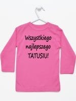 wszystkiego najlepszego tatusiu koszulka z długim rękawem kolor ciemny różowy 045