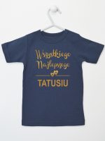 wszystkiego najlepszego tatusiu nadruk złoty koszulka z krótkim rękawem kolor granatowy 211