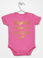 wszystkiego najlepszego tatusiu nadruk złoty z sercami body z krótkim rękawem kolor ciemny rózowy 229 wszystkiego najlepszego tatusiu nadruk złoty z sercami body z krótkim rękawem kolor ciemny rózowy 229