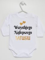 wszystkiego najlepszego tatusiu z sercami body z długim rękawem kolor biały 210