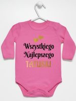 wszystkiego najlepszego tatusiu z sercami body z długim rękawem kolor ciemny różowy 210