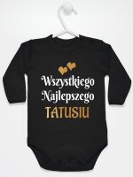 wszystkiego najlepszego tatusiu z sercami body z długim rękawem kolor czarny 210