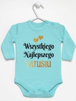 wszystkiego najlepszego tatusiu z sercami body z długim rękawem kolor miętowy 210