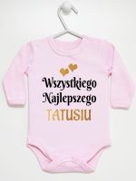 wszystkiego najlepszego tatusiu z sercami body z długim rękawem kolor różowy 210