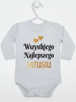 wszystkiego najlepszego tatusiu z sercami body z długim rękawem kolor szary 210