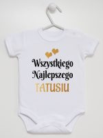 wszystkiego najlepszego tatusiu z sercami body z krótkim rękawem kolor biały 210